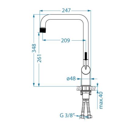 ALVEUS 1150763 - Mosogató csap FLORA 34,8 cm réz
