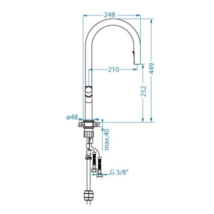 ALVEUS 1150776 - Mosogató csap SWAN 44,9 cm arany