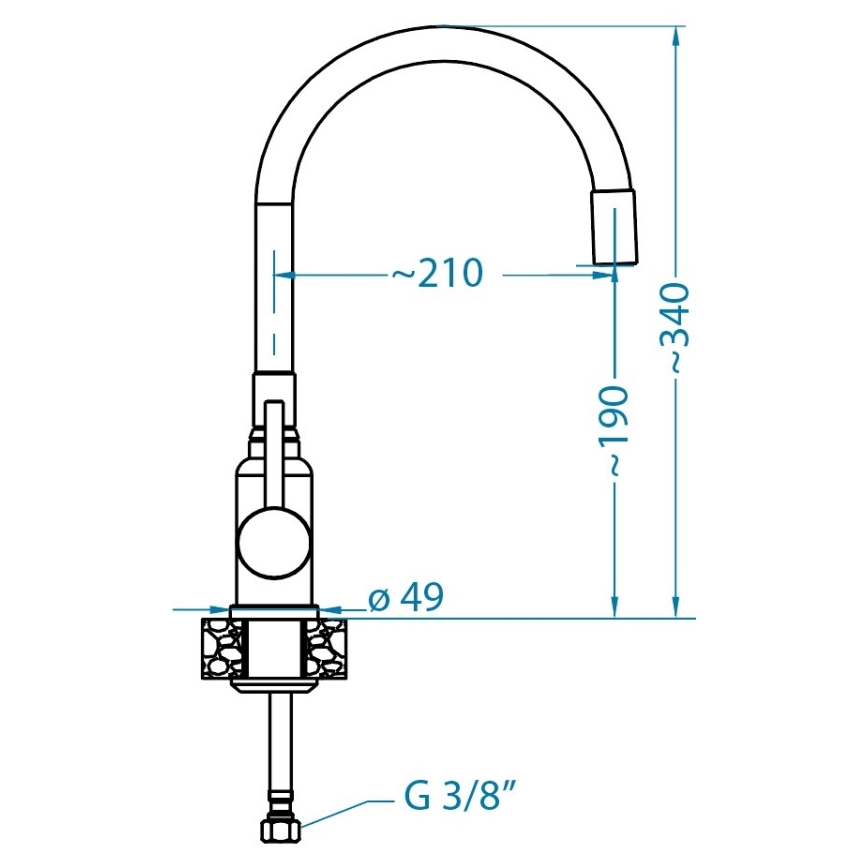 ALVEUS SETA23197 - CADIT konyhai mosogató 59x50 cm + MINTAS 34 cm mosogatócsaptelep hajlítható kifolyóval, gránit/matt fekete