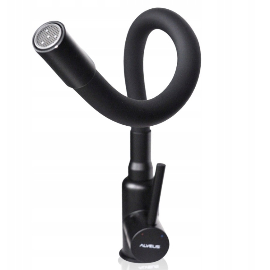 ALVEUS SETA23232 - CADIT konyhai mosogató 86x50 cm + MINTAS 34 cm mosogató csaptelep hajlítható kifolyócsővel, gránit/matt fekete