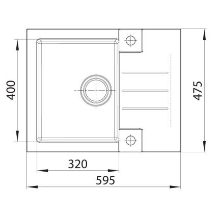 ALVEUS SETA23236 - ROCK konyhai mosogató 59,5 x 47,5 cm + MINTAS 34 cm-es mosogatócsaptelep rugalmas kifolyóval, gránit/matt fekete