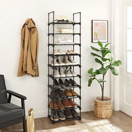 ALVORO cipős szekrény, fekete