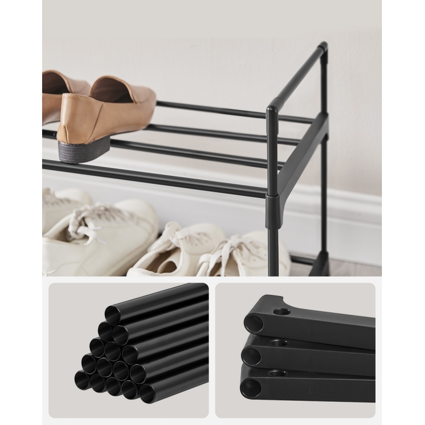 ALVORO cipőtároló fekete