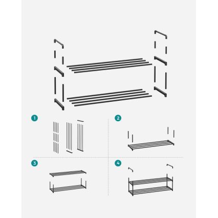 ALVORO cipőtároló fekete