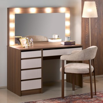 AMORIO sminkasztal, kasmír/dió dekor