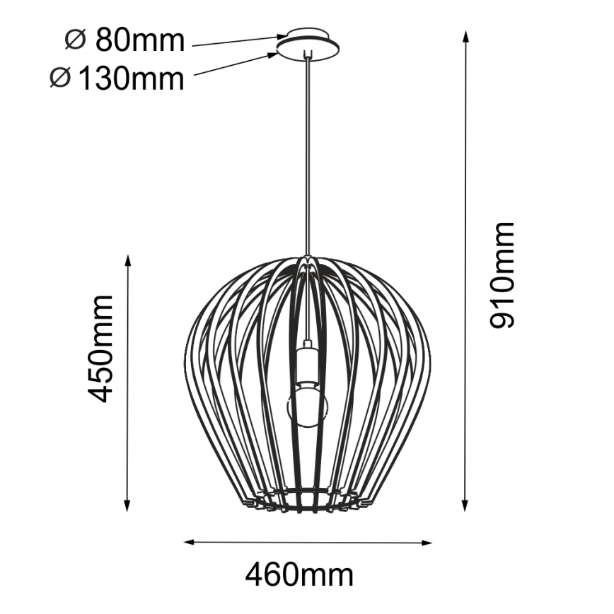 Amplex - Kábeles csillár 1xE27/20W/230V fekete