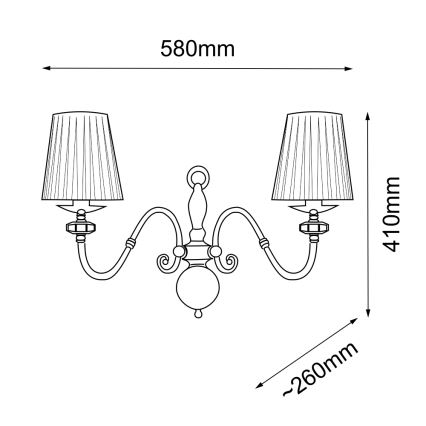 Amplex - Fali lámpa 2xE14/10W/230V