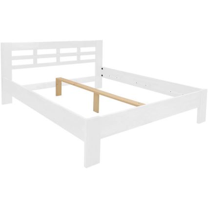 Angela tömör fából készült franciaágy 180x200 cm fehér