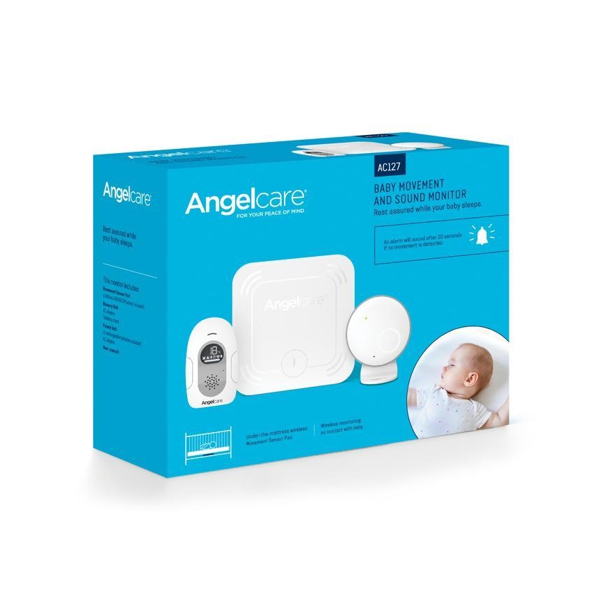 Angelcare - Légzésfigyelő készlet 16x16 cm + audio bébiőr USB