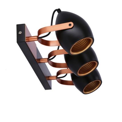 Spotlámpa ANICA 3xE14/40W/230V fekete/vörösréz