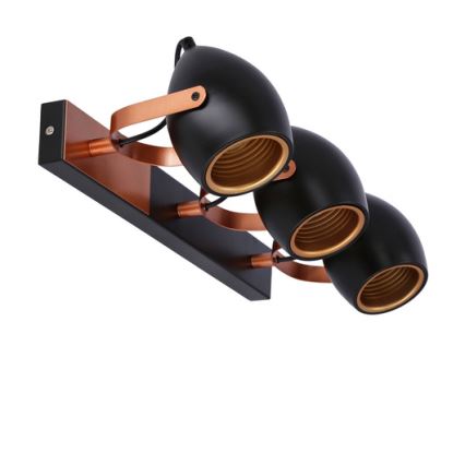 Spotlámpa ANICA 3xE14/40W/230V fekete/vörösréz