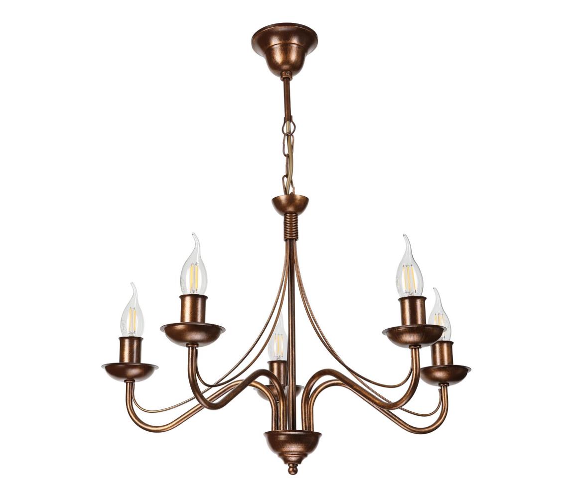 ANTON láncos csillár 5xE14/15W/230V bronz LM