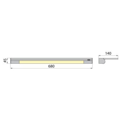 Fali lámpa polccal APERA T5 G5/13W/230V 68 cm