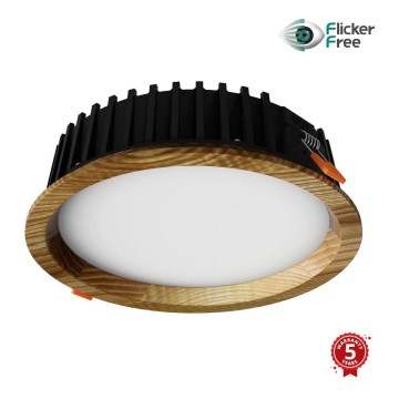 APLED - LED Beépíthető lámpa RONDO WOODLINE LED/12W/230V 3000K átm. 20 cm kőris tömör fa
