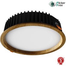 APLED - LED Beépíthető lámpa RONDO WOODLINE LED/18W/230V 3000K átm. 26 cm tölgy tömör fa