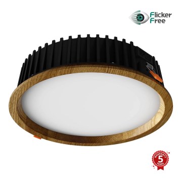 APLED - LED Beépíthető lámpa RONDO WOODLINE LED/18W/230V 4000K átm. 26 cm tölgy tömör fa