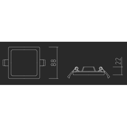 APLED - LED Beépíthető lámpa SQUARE SLIM LED/8W/230V 9x9 cm fehér