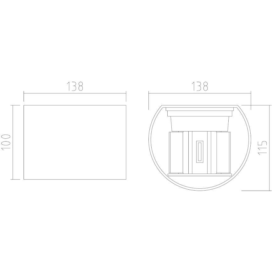 APLED - LED Kültéri fali lámpa OVAL 2xLED/3W/230V IP65