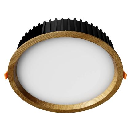 APLED - LED Beépíthető lámpa RONDO WOODLINE LED/18W/230V 4000K átm. 26 cm tölgy tömör fa
