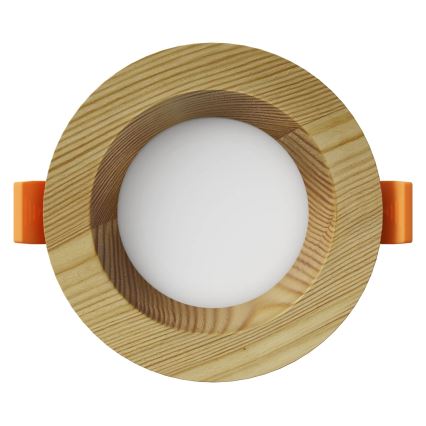 APLED - LED Beépíthető lámpa RONDO WOODLINE LED/3W/230V 4000K átm. 9 cm fenyő tömör fa