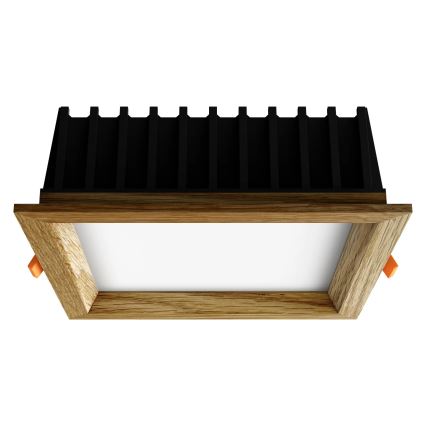APLED - LED Beépíthető lámpa SQUARE WOODLINE LED/12W/230V 3000K 17x17 cm tölgy tömör fa