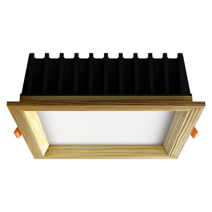 APLED - LED Beépíthető lámpa SQUARE WOODLINE LED/12W/230V 4000K 17x17 cm fenyő tömör fa