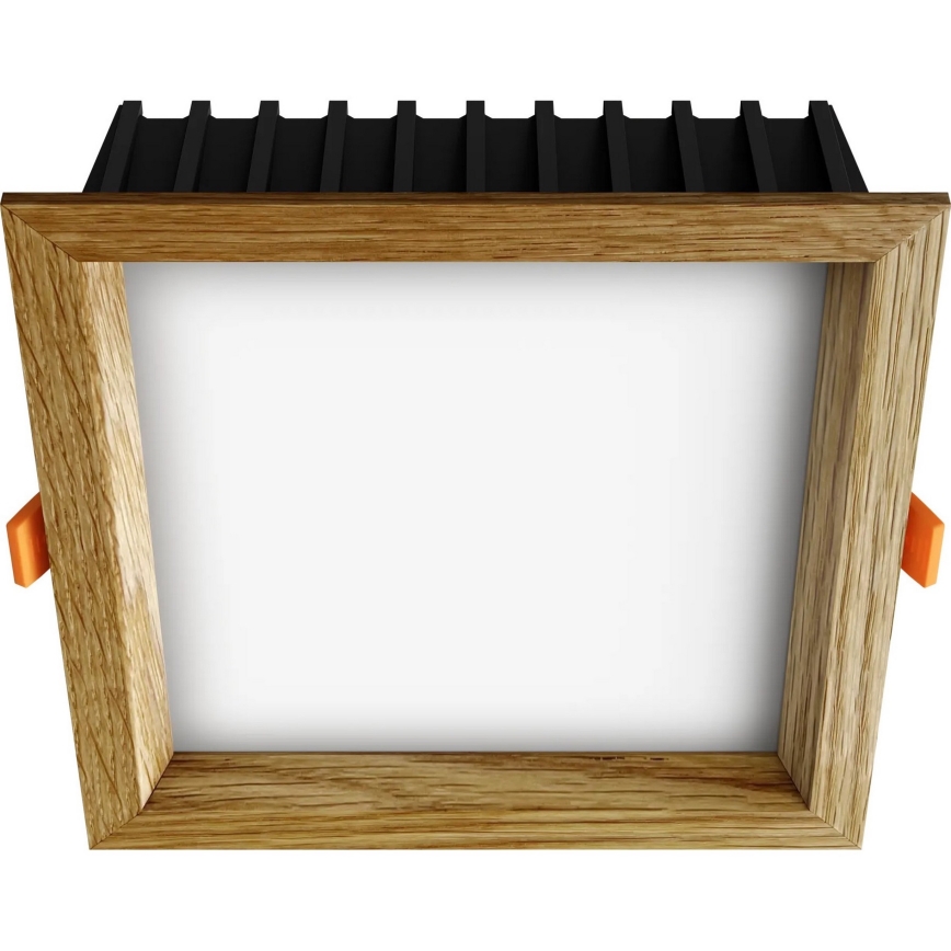 APLED - LED Beépíthető lámpa SQUARE WOODLINE LED/12W/230V 4000K 17x17 cm tölgy tömör fa