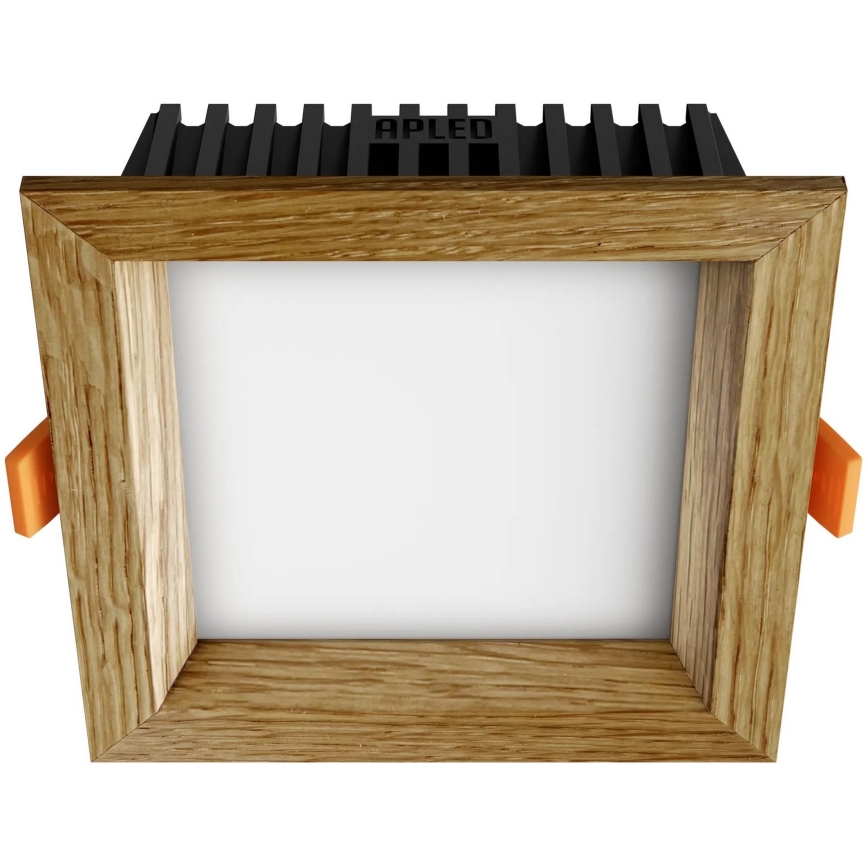 APLED - LED Beépíthető lámpa SQUARE WOODLINE LED/6W/230V 3000K 12x12 cm tölgy tömör fa