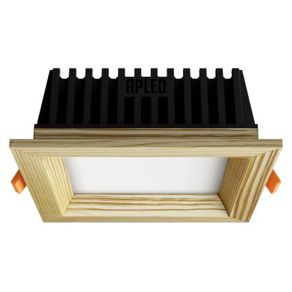 APLED - LED Beépíthető lámpa SQUARE WOODLINE LED/6W/230V 4000K 12x12 cm fenyő tömör fa
