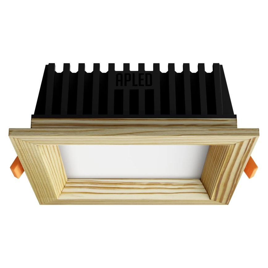 APLED - LED Beépíthető lámpa SQUARE WOODLINE LED/6W/230V 4000K 12x12 cm fenyő tömör fa