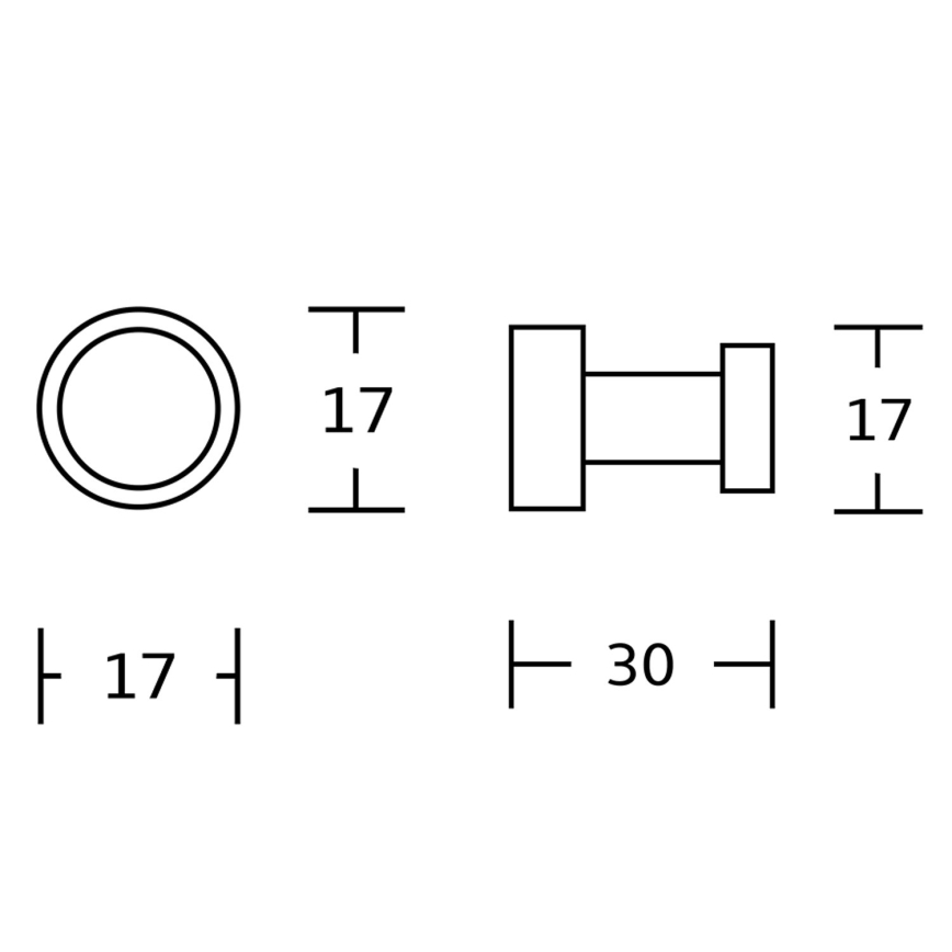 Aqualine - 5 db-os SAMBA fali kampó szett, fényes króm