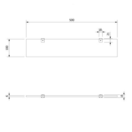 Aqualine - Fali polc SAMBA 50 cm
