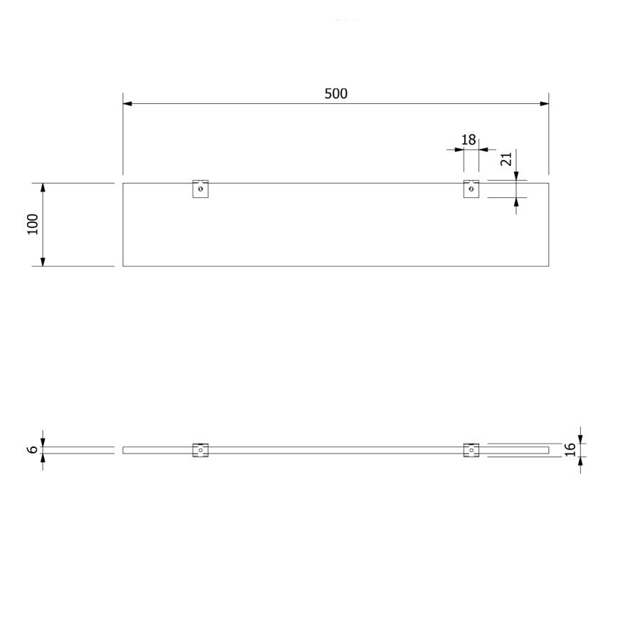 Aqualine - Fali polc SAMBA 50 cm