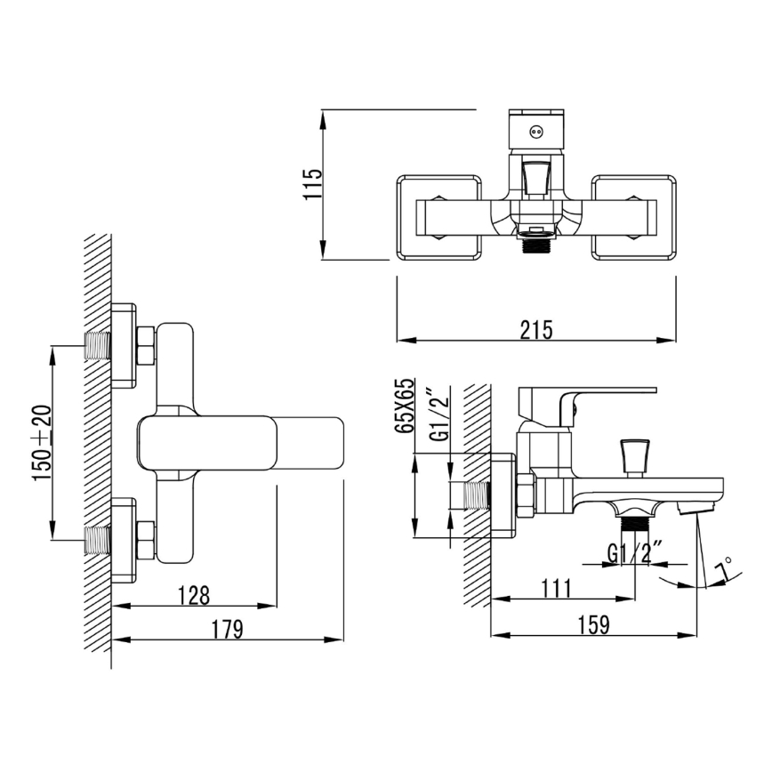 Aqualine - Fürdőcsap FACTOR fényezett króm