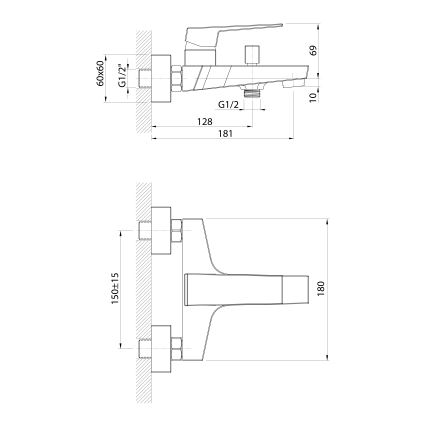 Aqualine - Fürdőcsap RITMO fényezett króm
