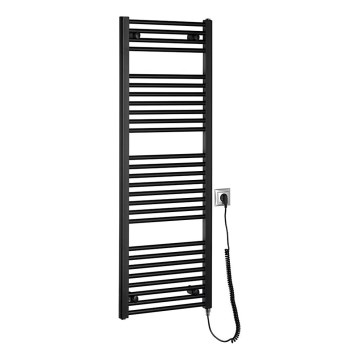 Aqualine - Fürdőszobai elektromos radiátor DIRECT-E 400 W 132×45 cm matt fekete