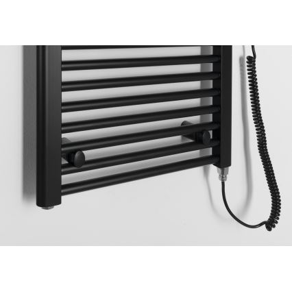 Aqualine - Fürdőszobai elektromos radiátor DIRECT-E 400 W 132×45 cm matt fekete