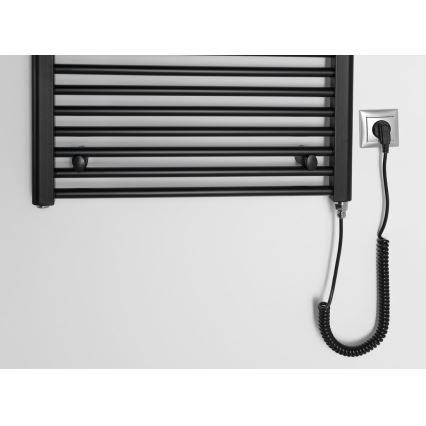 Aqualine - Fürdőszobai elektromos radiátor DIRECT-E 400W 96x60 cm matt fekete