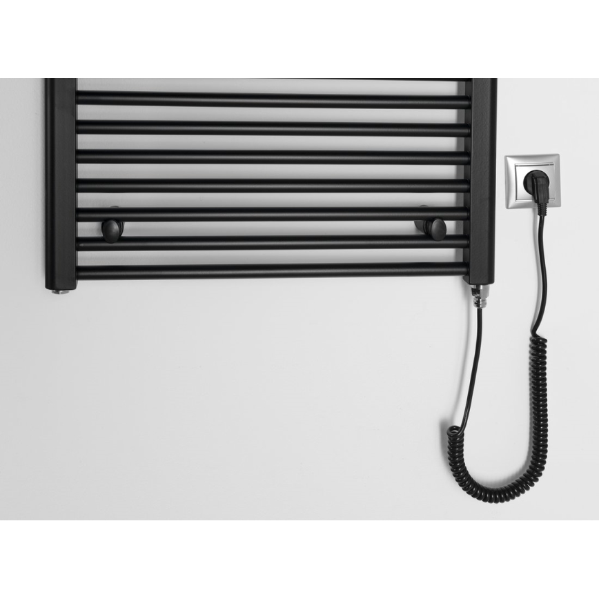 Aqualine - Fürdőszobai elektromos radiátor DIRECT-E 400W 96x60 cm matt fekete