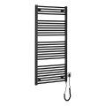 Aqualine - Fürdőszobai elektromos radiátor DIRECT-E 600W 132x60 cm matt fekete