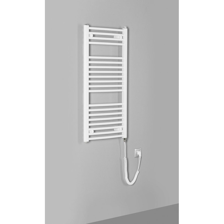 Aqualine - Fürdőszobai elektromos radiátor ORBIT-E 300W 96x45 cm fehér kerek