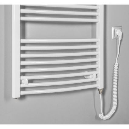 Aqualine - Fürdőszobai elektromos radiátor ORBIT-E 300W 96x45 cm fehér kerek