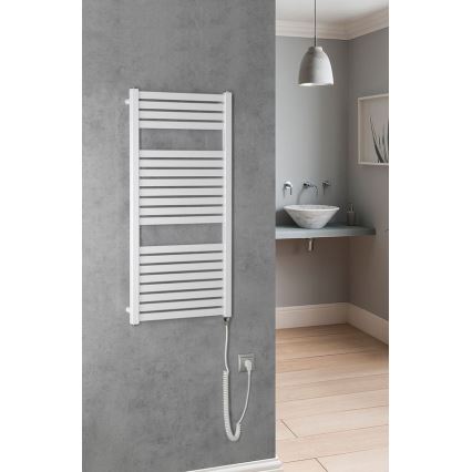 Aqualine - Fürdőszobai elektromos radiátor TONDI-E 300W/230V 97 cm fehér egyenes