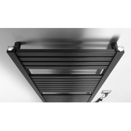 Aqualine - Fürdőszobai elektromos radiátor TONDI-E 300W 97x45 cm matt fekete