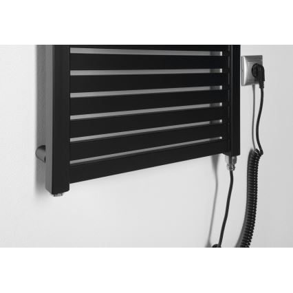 Aqualine - Fürdőszobai elektromos radiátor TONDI-E 300W 97x45 cm matt fekete