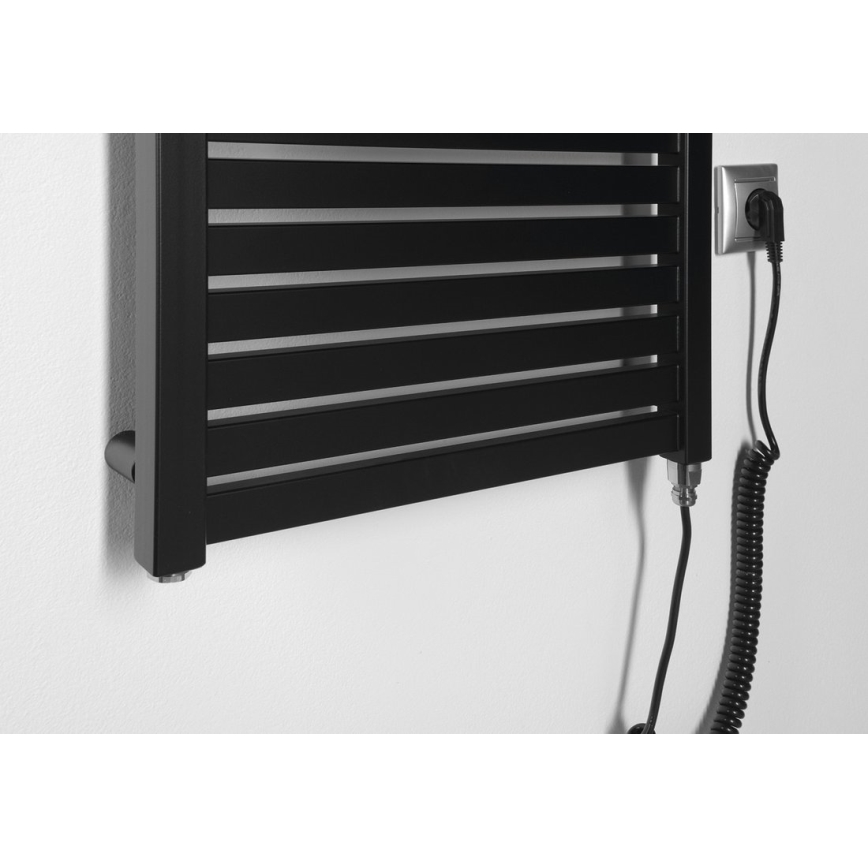 Aqualine - Fürdőszobai elektromos radiátor TONDI-E 300W 97x45 cm matt fekete