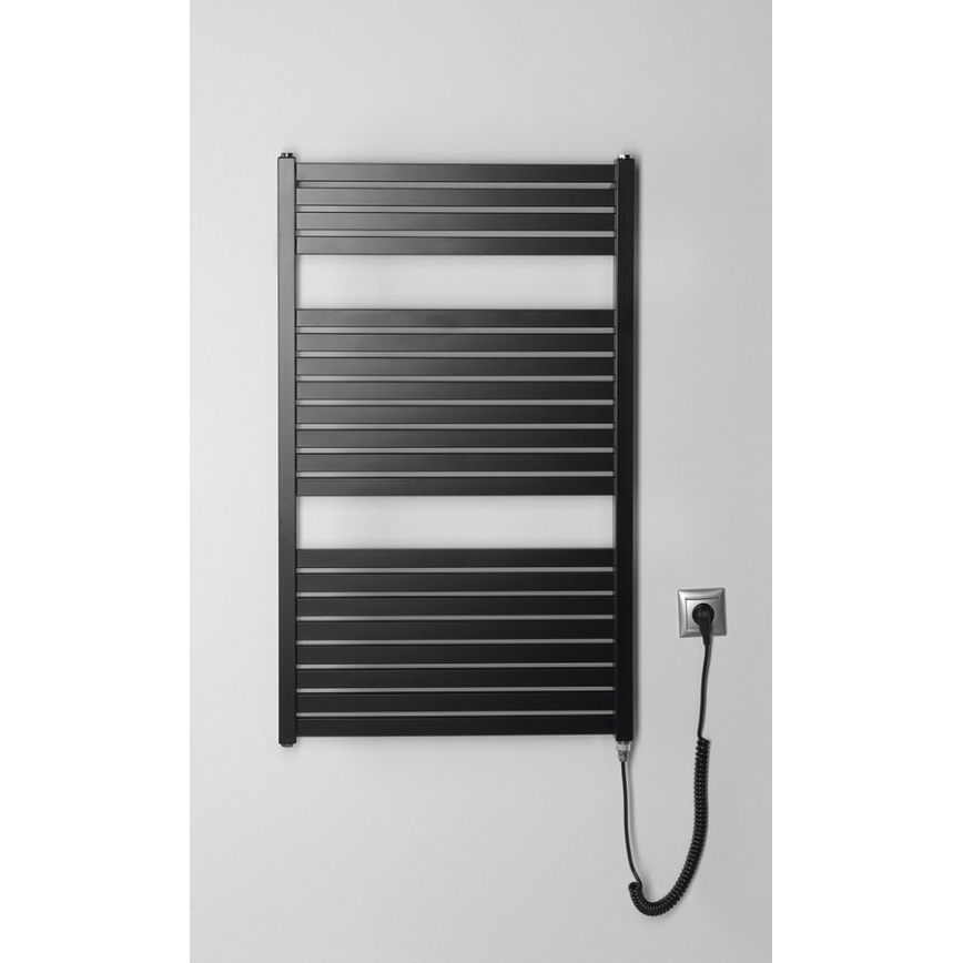 Aqualine - Fürdőszobai elektromos radiátor TONDI-E 400 W 97 x 60 cm matt fekete