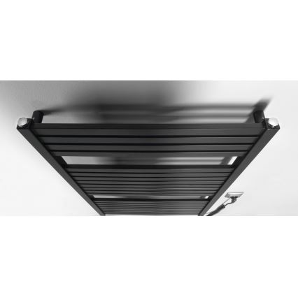 Aqualine - Fürdőszobai elektromos radiátor TONDI-E 400W/230V 97 cm matt fekete egyenes