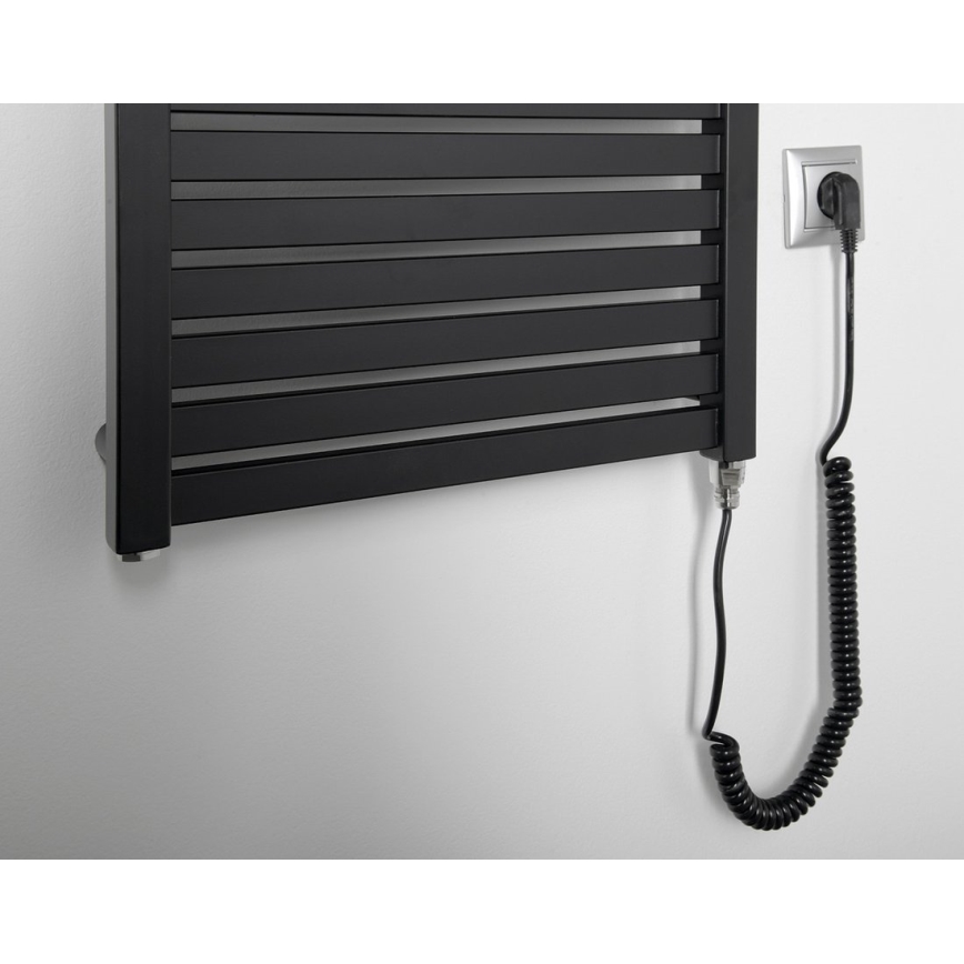 Aqualine - Fürdőszobai elektromos radiátor TONDI-E 500W 133x45 cm matt fekete