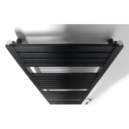 Aqualine - Fürdőszobai elektromos radiátor TONDI-E 500W/230V 133 cm matt fekete egyenes